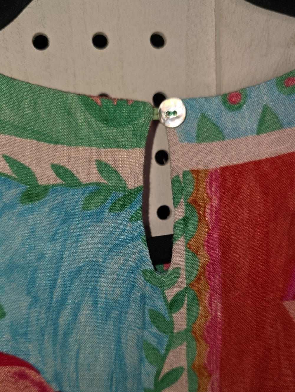 Paper Heart Vibrant Patchwork Print Daisy Island Sleeveless Dress Linen PocketXS - Picture 6 of 7